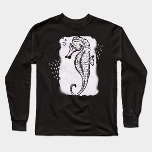 Zen Seahorse Watercolor Sea Horse Long Sleeve T-Shirt